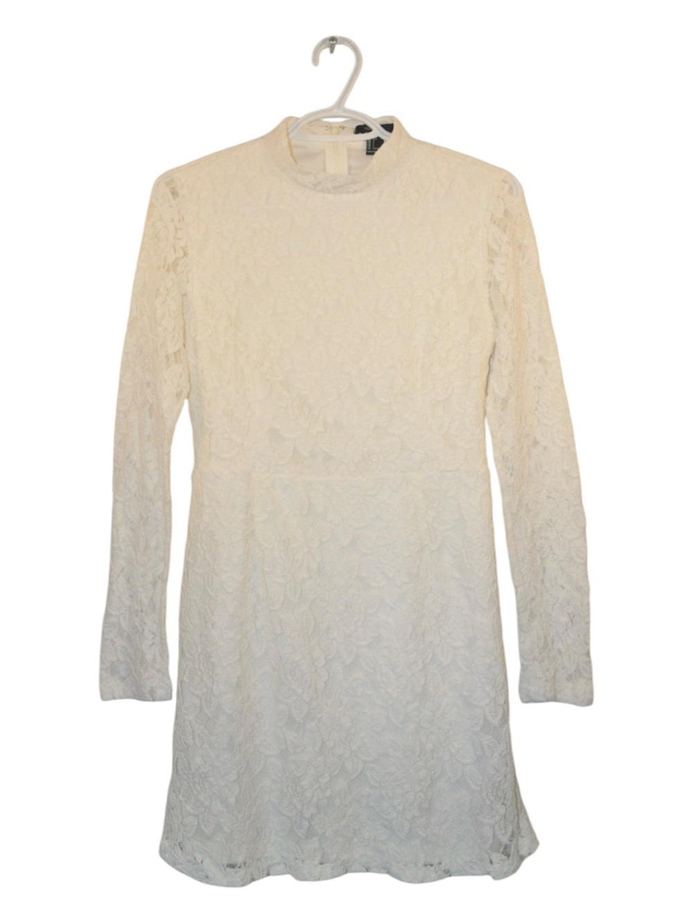 Forever 21 Cream Lace Long-Sleeve Mini Dress